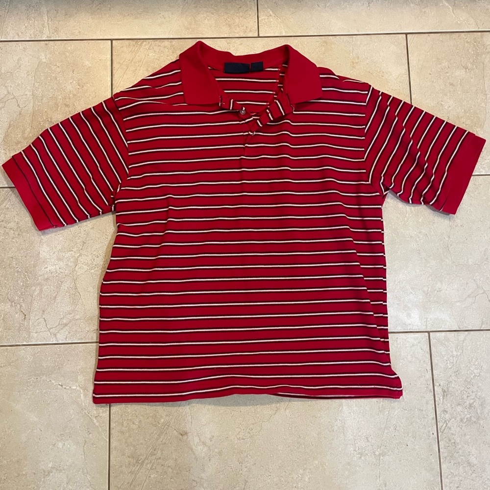 Red Stripped Collard Shirt